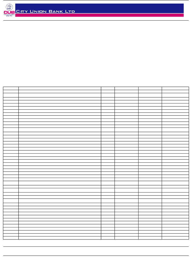 City Union Bank Account Statement | PDF | Cheque | Payments