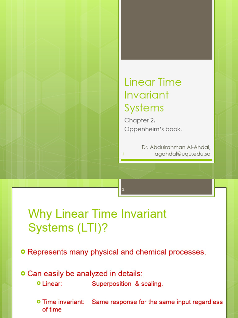 Continuous Time Chapter 2 Linear Time Invariant Systems 431 | PDF ...