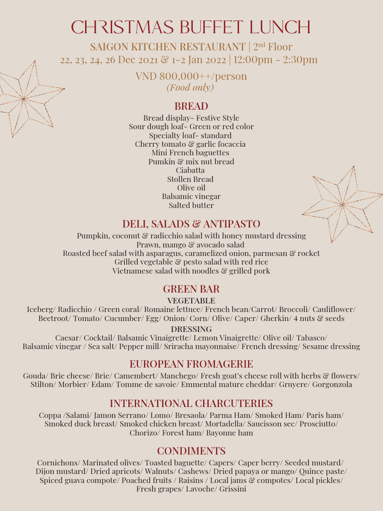 Festive Buffet Lunch Menu 2021 | PDF | Sushi | Pickling