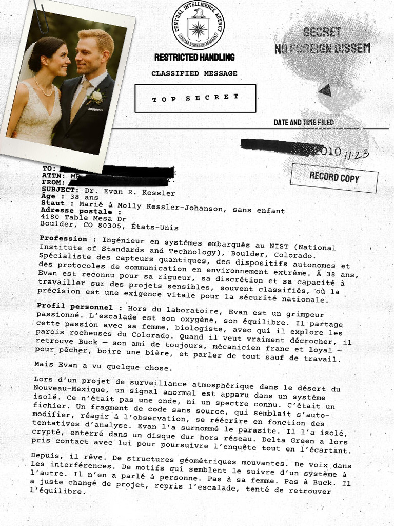 Classified Profile: Dr. Evan R. Kessler | PDF