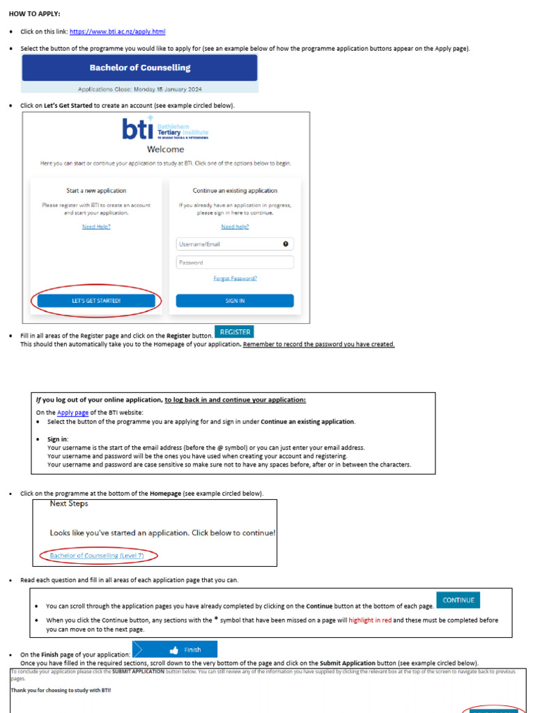 BTI Application Process Guide | PDF