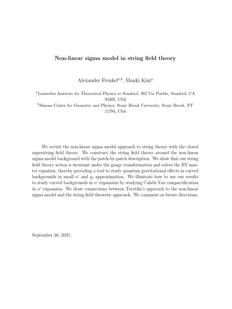 Non-linear Sigma Model in String Theory | PDF | Gauge Theory | Quantum ...