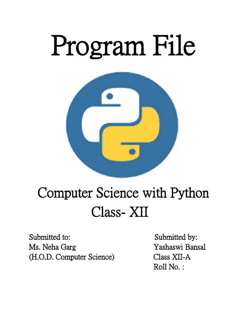 Python Programming Exercises for Class XII | PDF | Databases | Computing