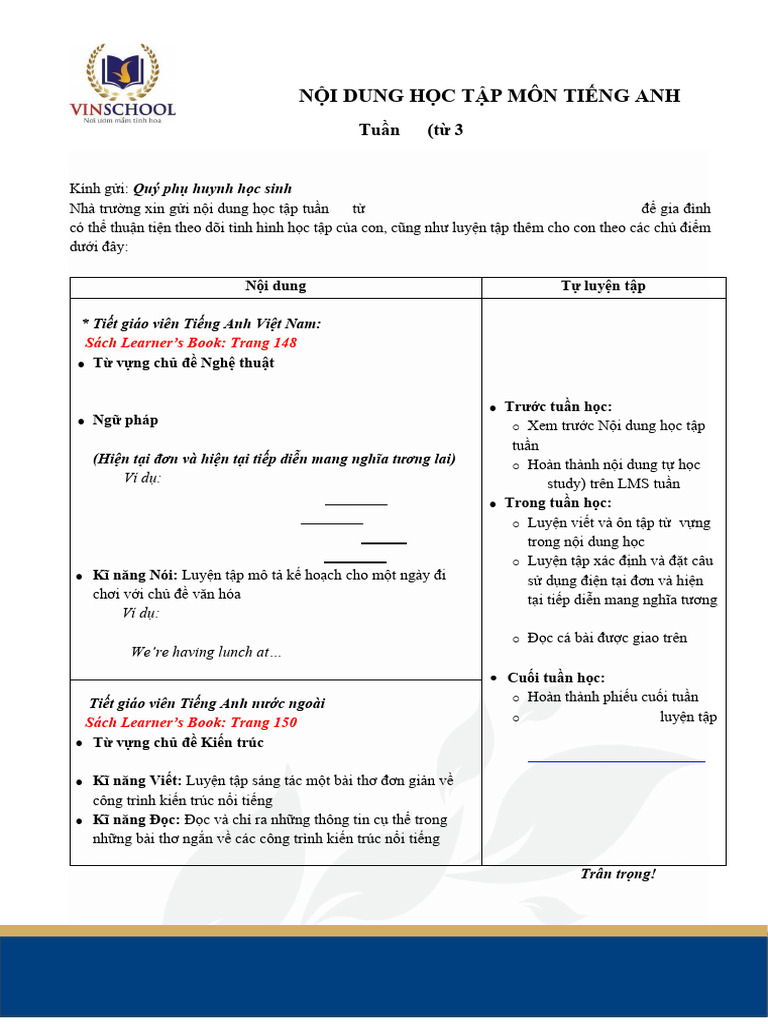 S6 W29 U9 3 Classletter | PDF
