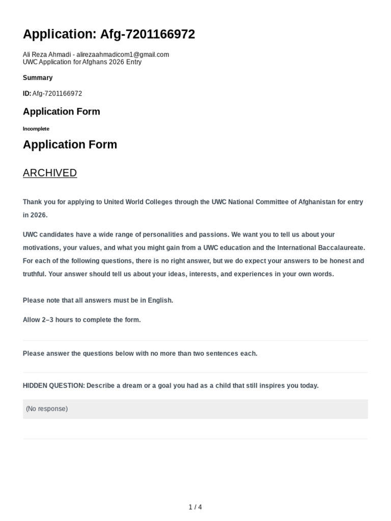 UWC Application for Afghan Students 2026 | PDF | Human Communication ...