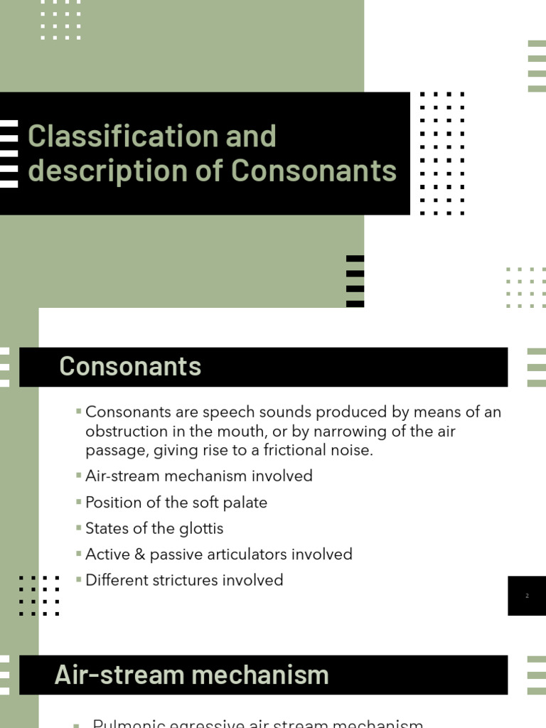 Vowel and Consonant Classification Guide | PDF