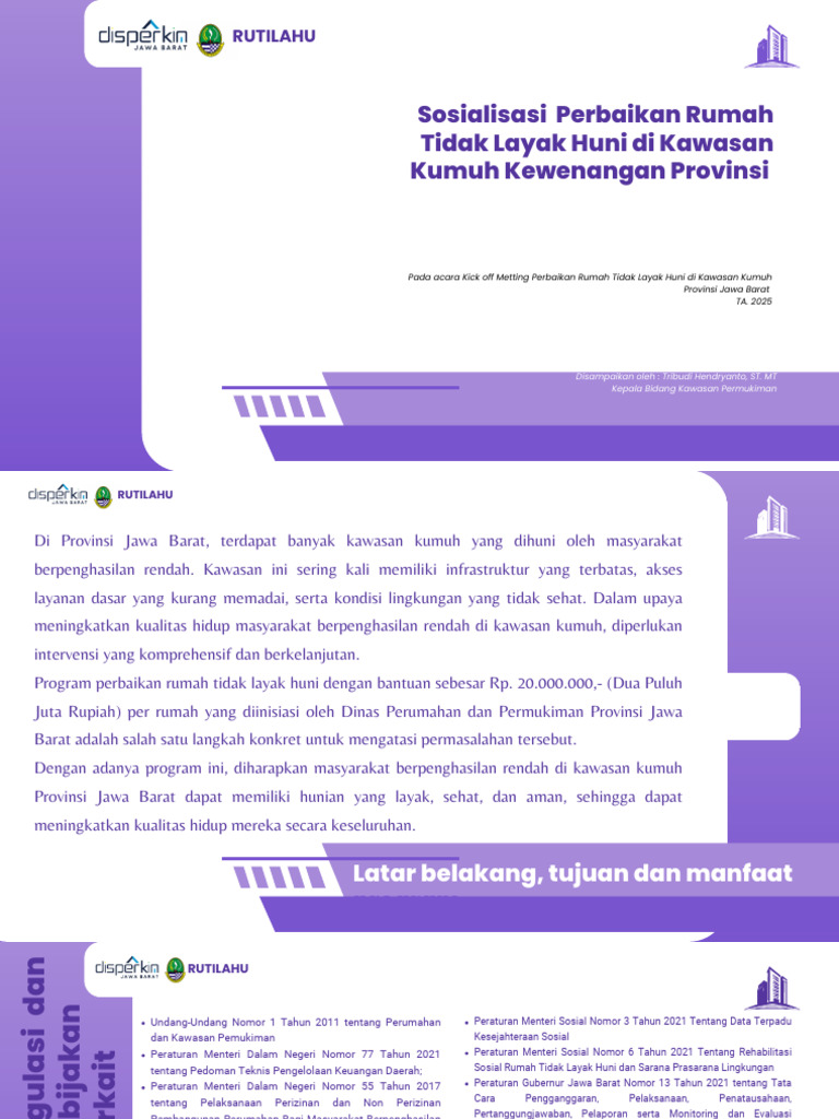 Program RUTILAHU Jawa Barat 2025 | PDF
