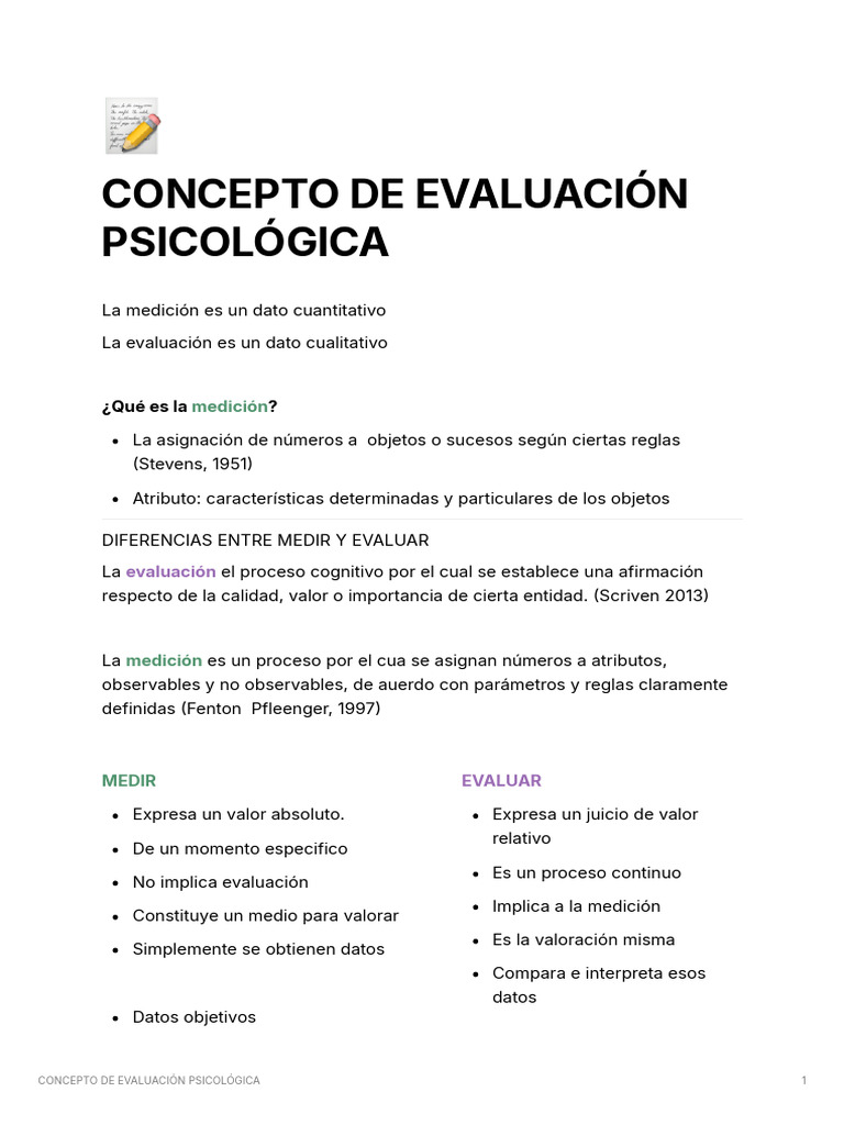 Concepto de Evaluacin Psicolgica | PDF | Sicología | Datos