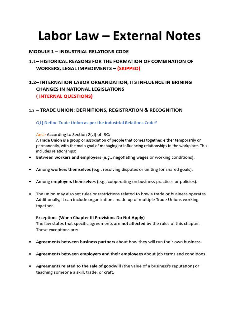 Ultimate Labor Law Notes | PDF | Cost Of Living | Employment