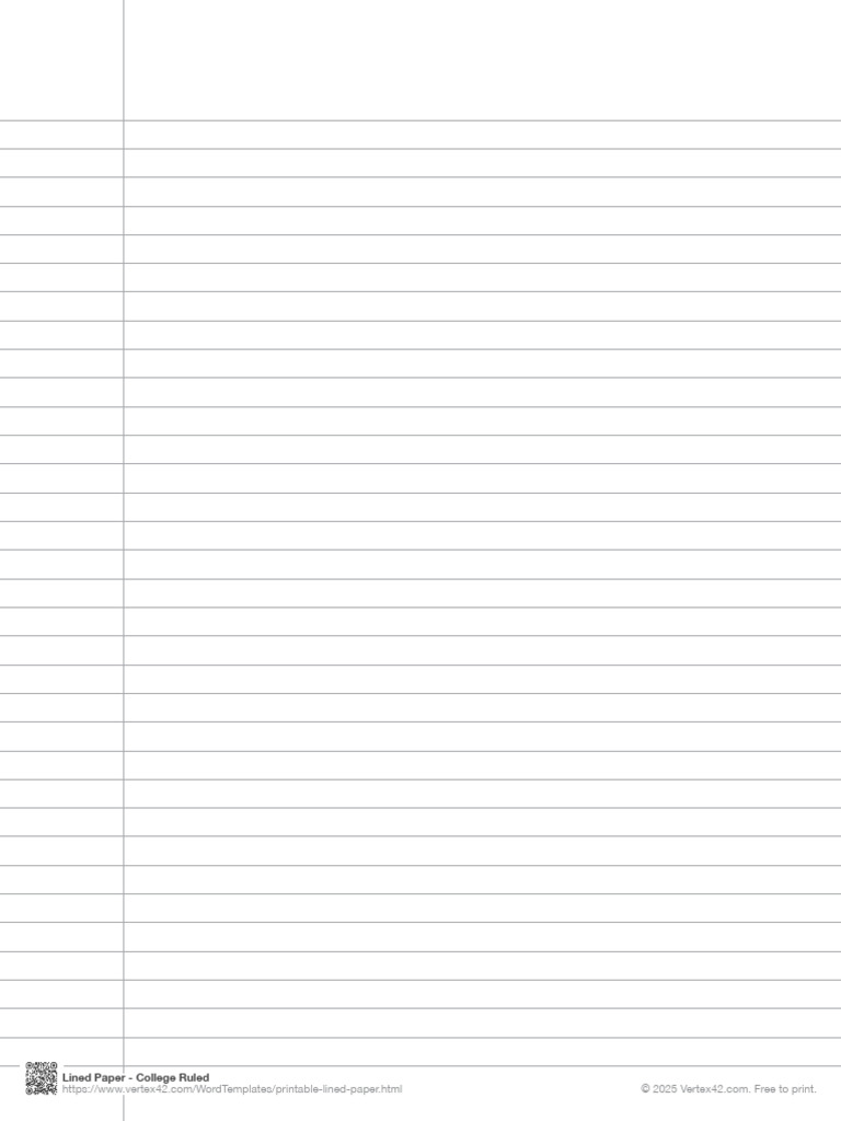 Borderless Lined Paper College Ruled Black | PDF