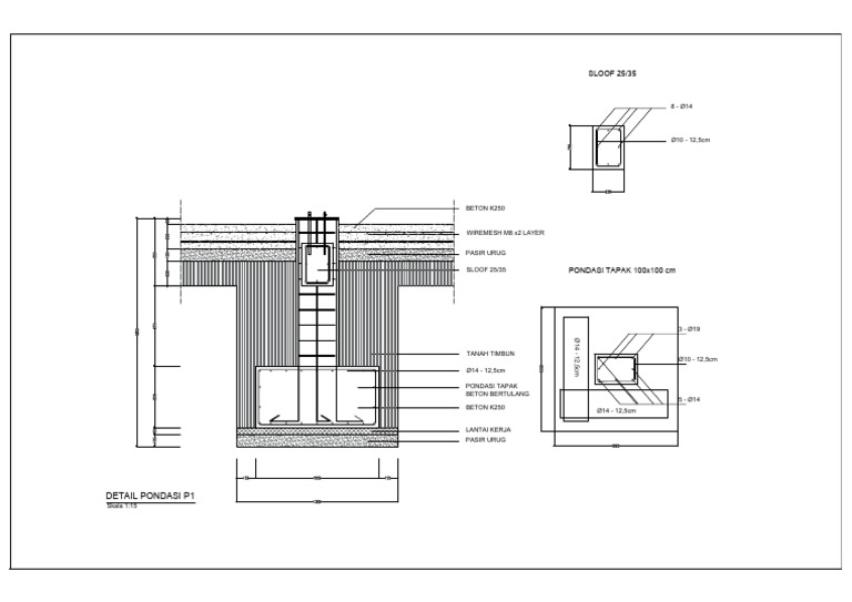 Detail Pondasi p1 | PDF