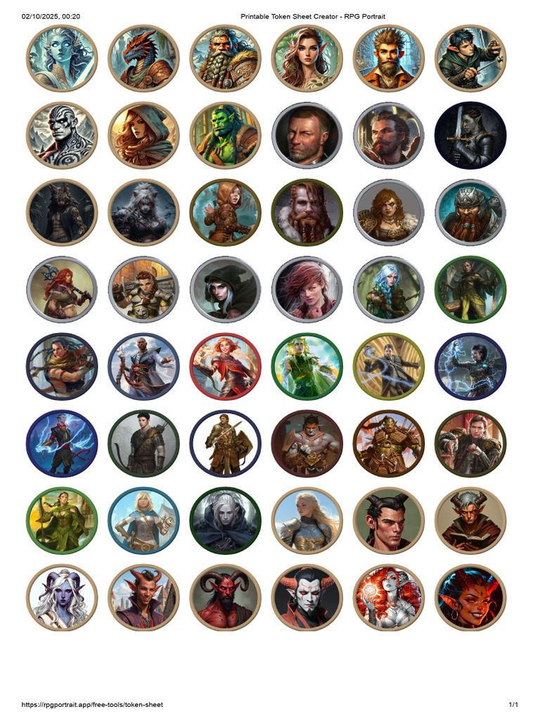 Character Token Sheet 2 | PDF