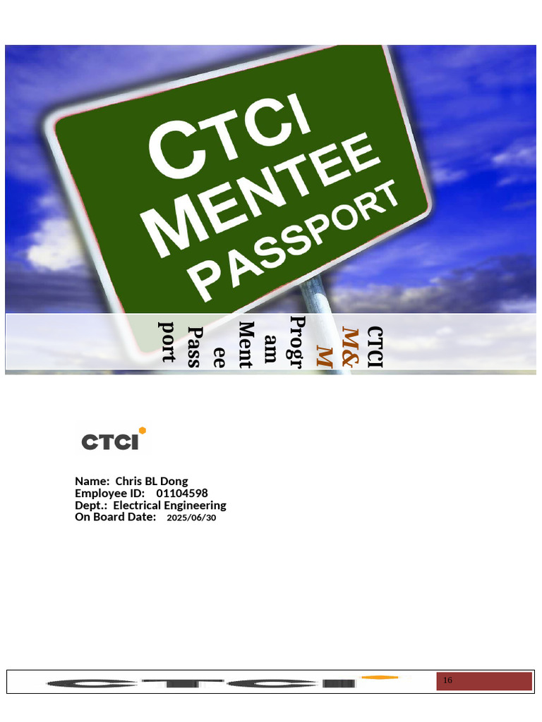 CTCI Mentee Passport Overview | PDF | Specification (Technical Standard ...