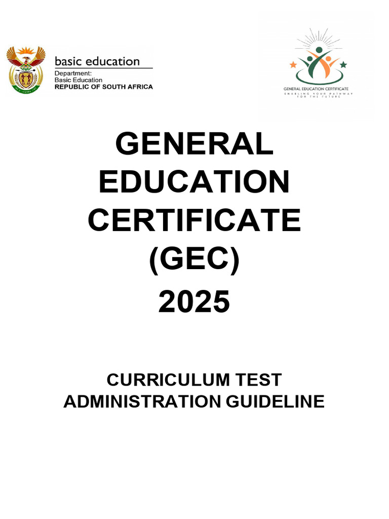 GEC 2025 Test Administration Guidelines | PDF | Vocational Education ...
