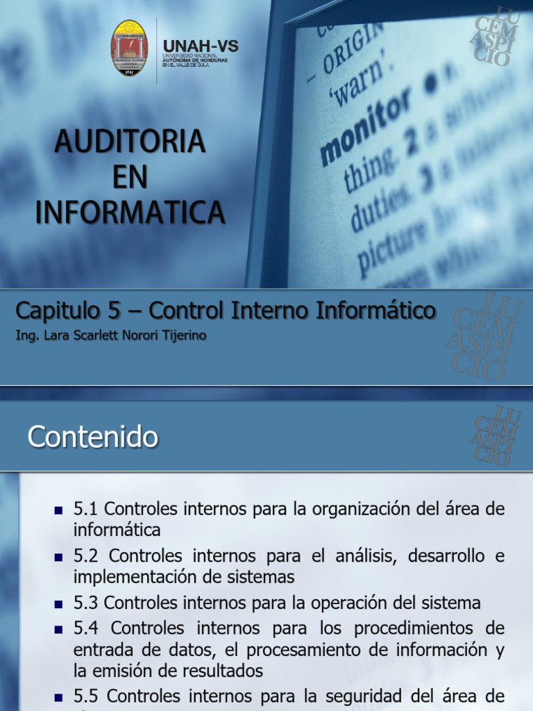 S06 Control Interno Informático - Explicación | PDF | Informática ...