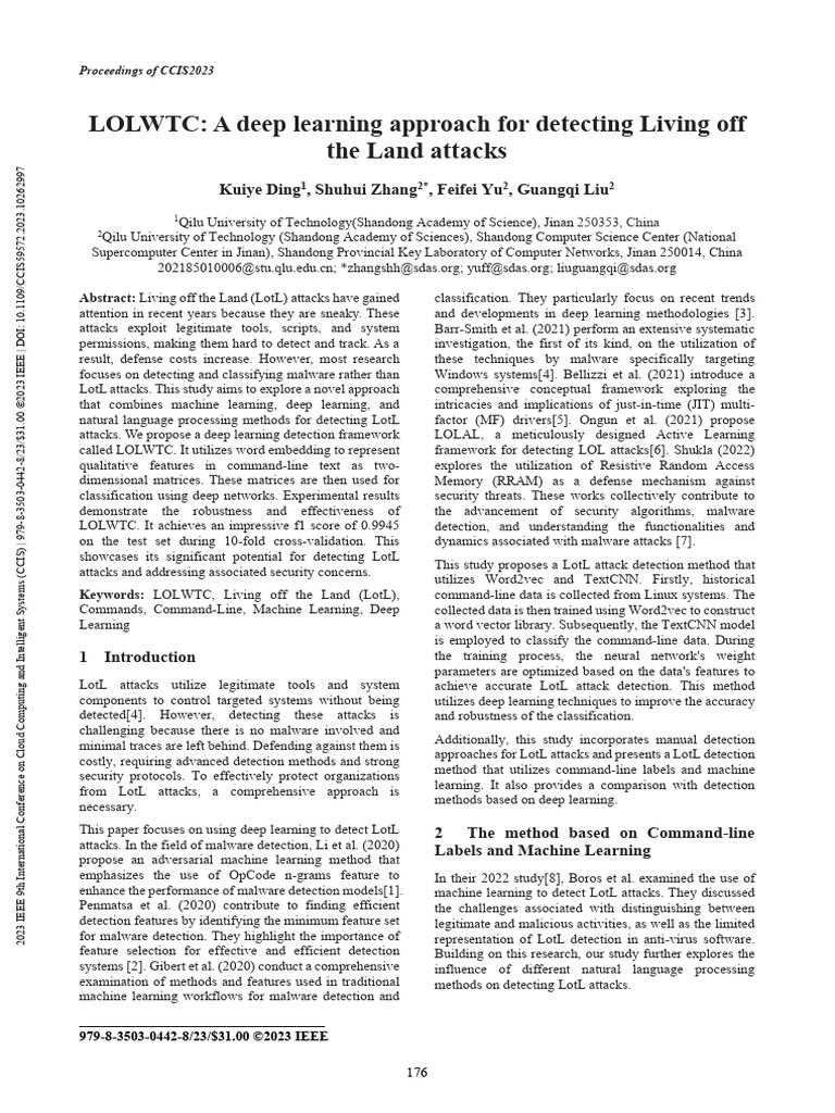 Deep Learning for LotL Attack Detection | PDF | Deep Learning | Machine ...