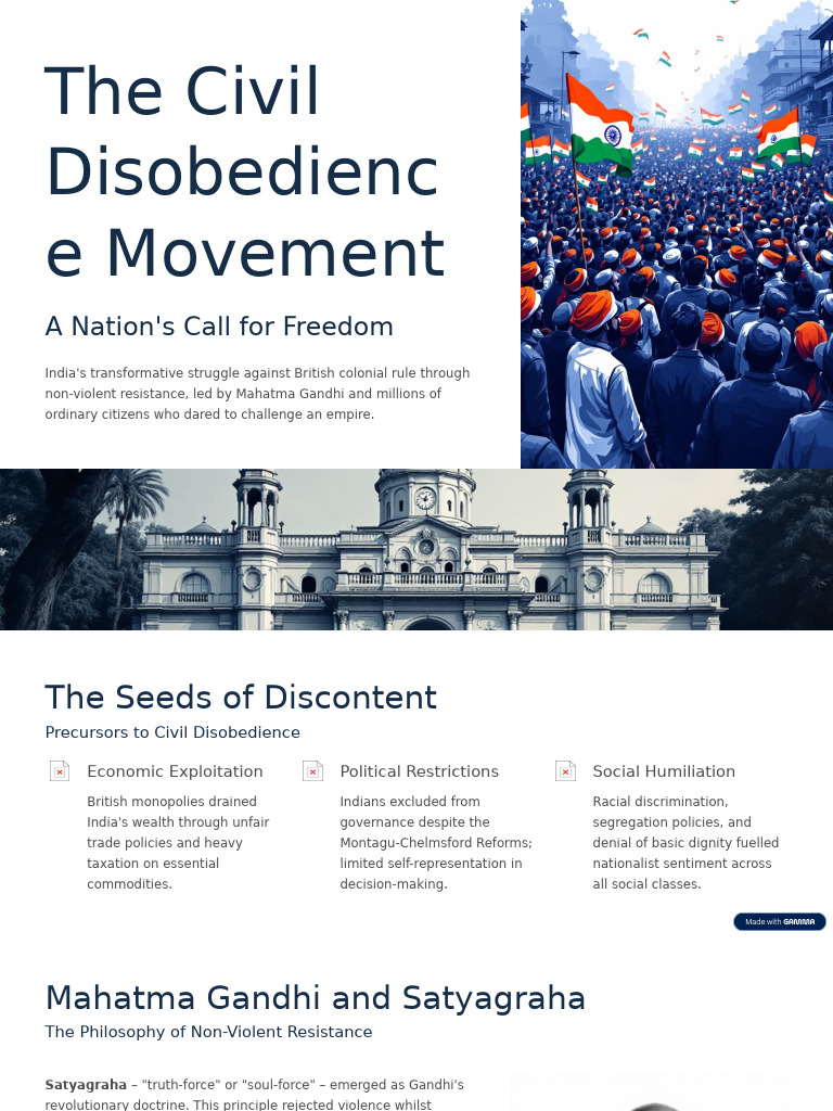 India's Civil Disobedience Movement | PDF | Mahatma Gandhi | British Raj