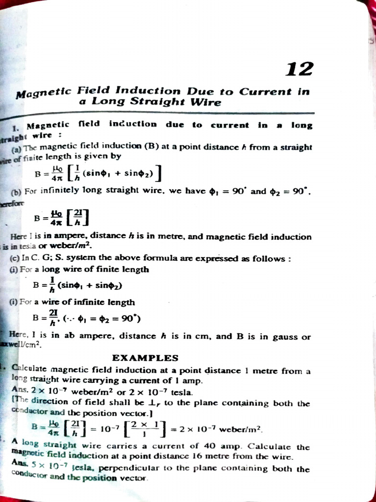 Magnetic Field Induction from Wire | PDF