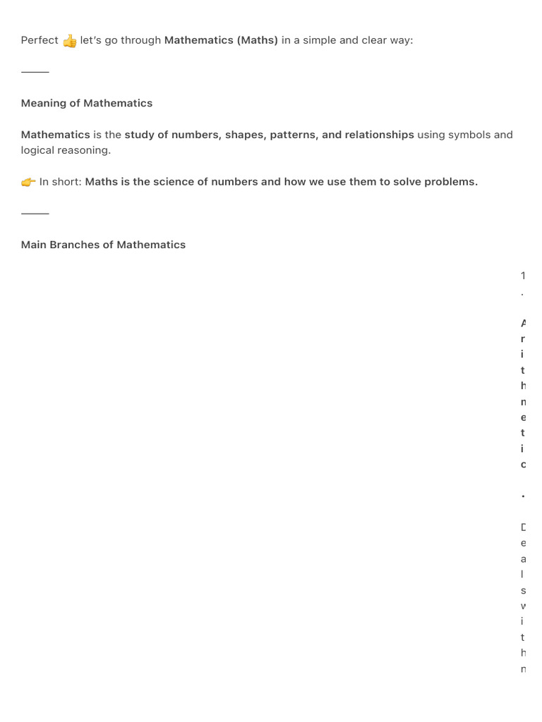 Perfect ? Let's Go Through Mathematics (Maths) in A Simple and Clear ...