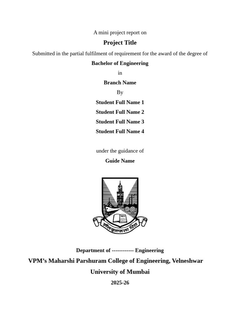 Mini Project Report for Engineering Degree | PDF | Abstract (Summary)