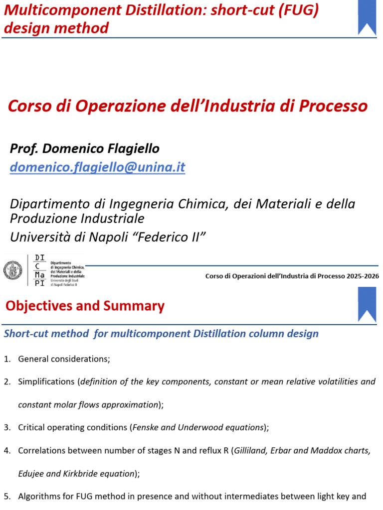 FUG Method for Multicomponent Distillation | PDF | Distillation ...
