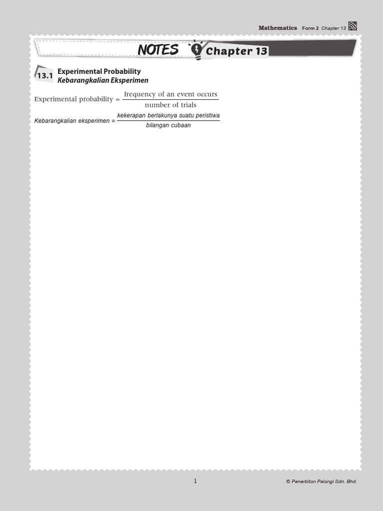 Experimental Probability in Form 2 Math | PDF