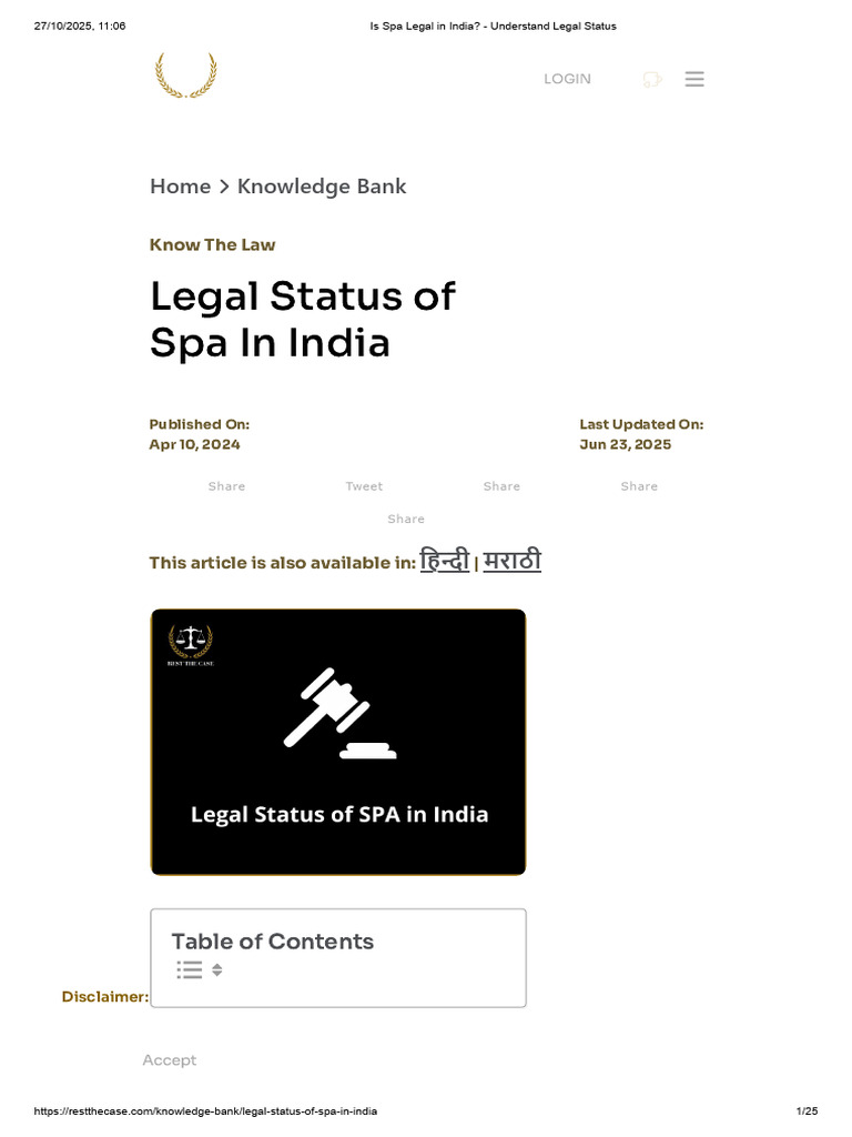 Legal Status of Spas in India | PDF | Limited Liability Partnership | Deed