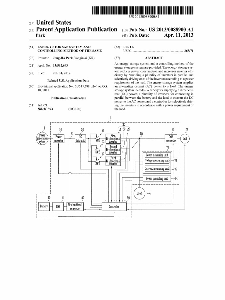 2012 - US20130088900A1 - Energy Storage System and Controlling Method ...