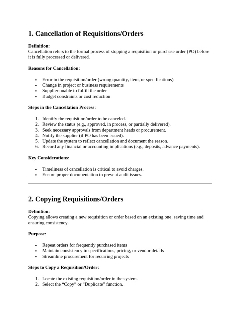 Requisition Order Management Guide | PDF | Specification (Technical ...