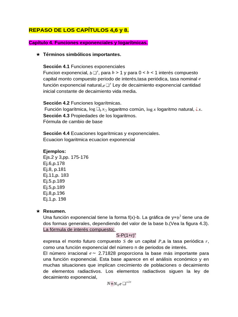 REPASO Cap 4. | PDF | Análisis complejo | Funciones especiales