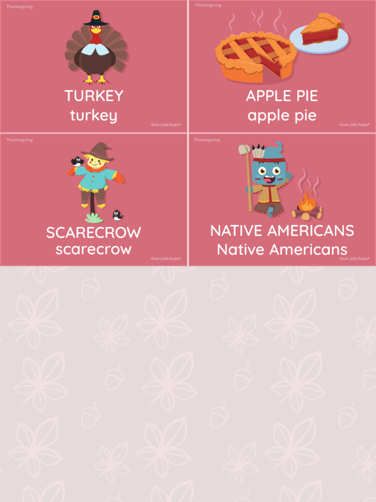 Thanksgiving Vocabulary Flashcards | PDF