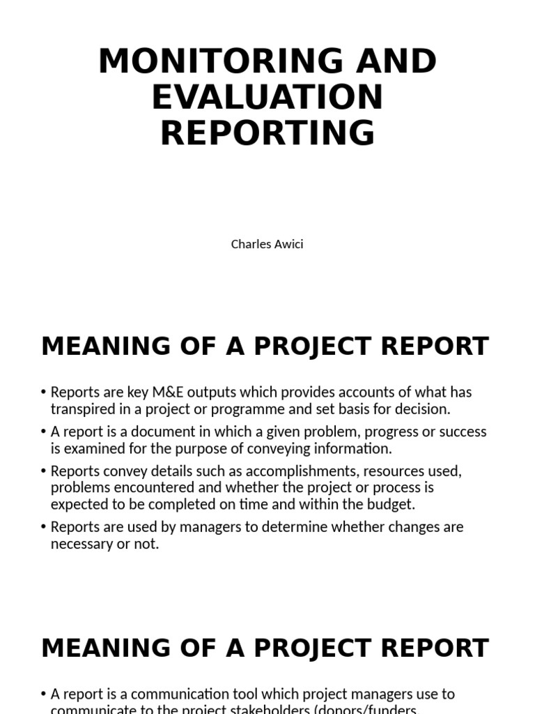 M&E Reporting and Dissemination | PDF | Evaluation | Monitoring And ...