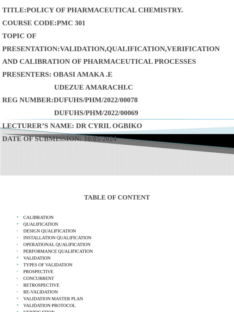 Pharmaceutical Process Validation Guide | PDF | Verification And ...