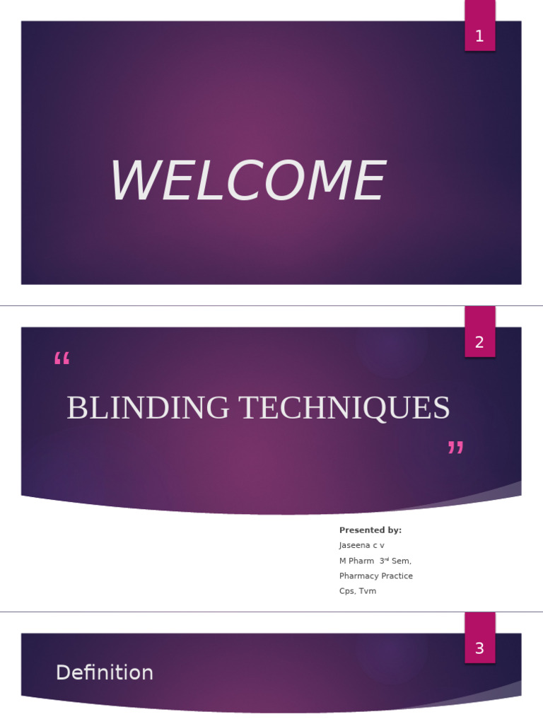 Overview of Blinding Techniques | PDF | Scientific Method | Clinical ...