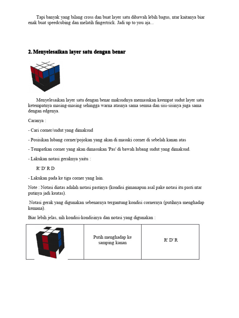 Rumus Cepat Menyelesaikan Rubik 3x3 | PDF