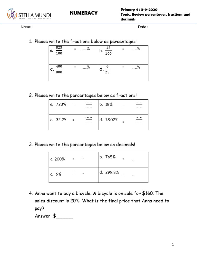 3 September - Numeracy p4 | PDF