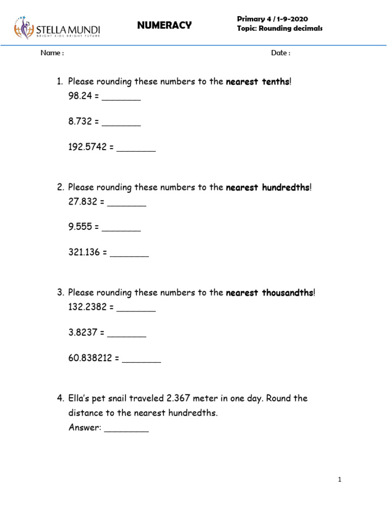 1 September - Numeracy p4 | PDF