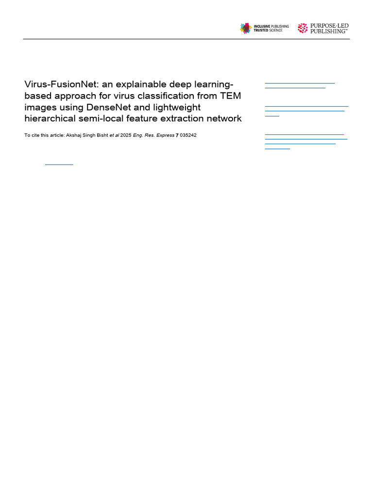 Virus-FusionNet: Deep Learning for Virus Classification | PDF | Machine ...
