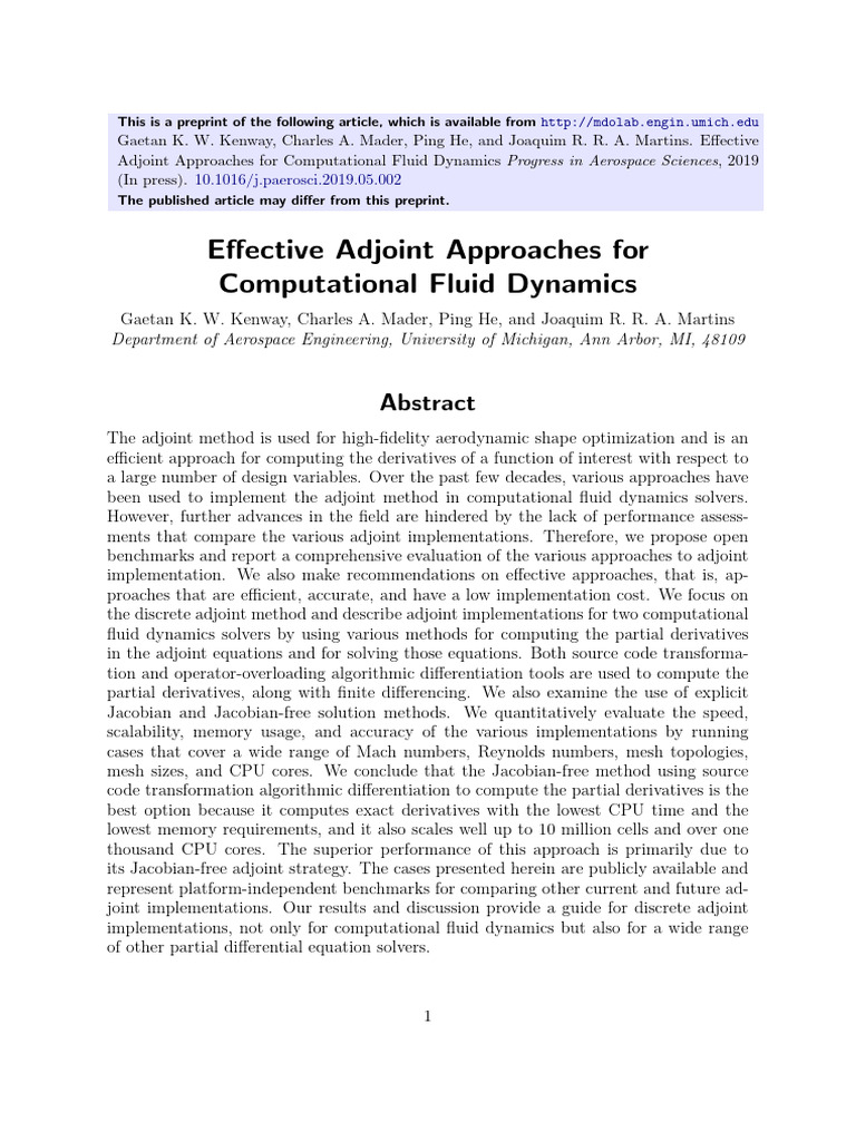 Kenway 2019 A | PDF | Partial Differential Equation | Computational ...