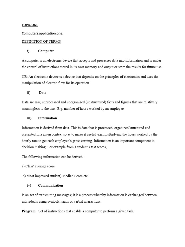 Understanding Computer Basics and Classifications | PDF | Operating ...