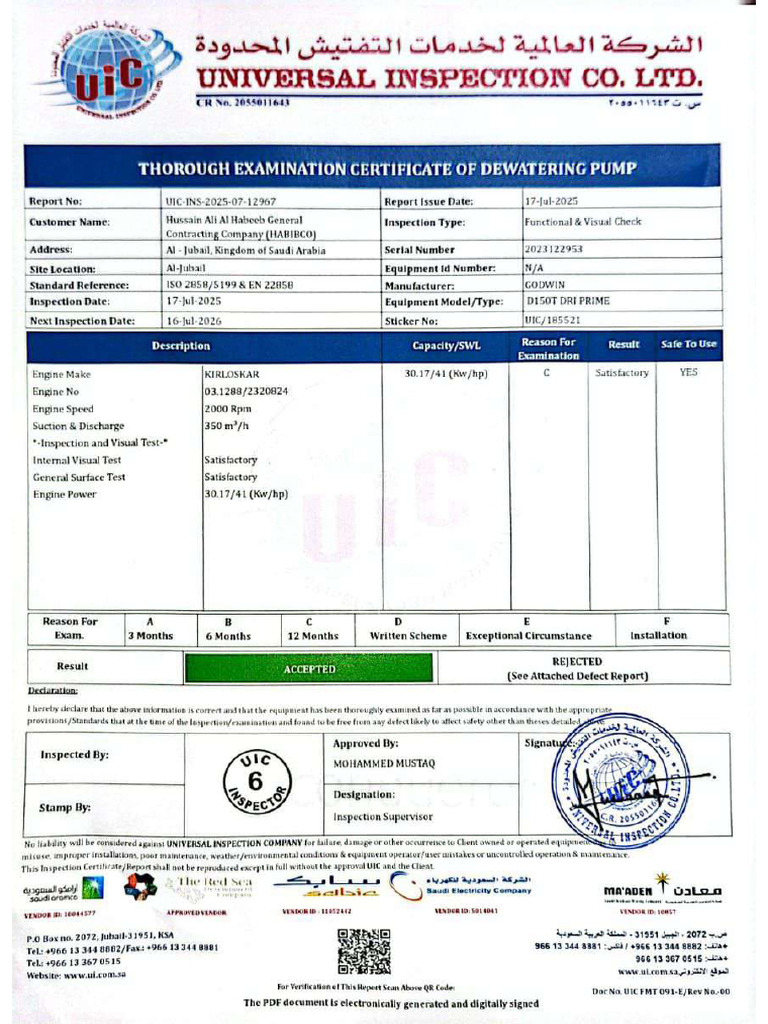 Dewatering Certificate HBB DP 015 | PDF