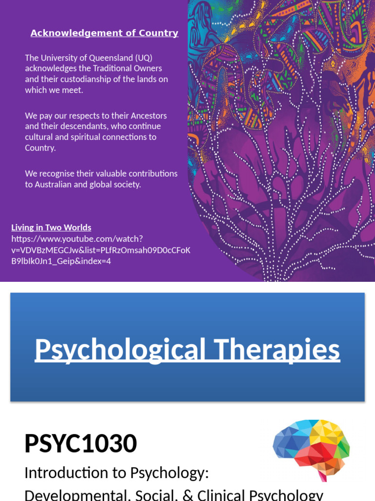 UQ PSYC1030: Psychology Course Overview | PDF | Mental Disorder | Major ...