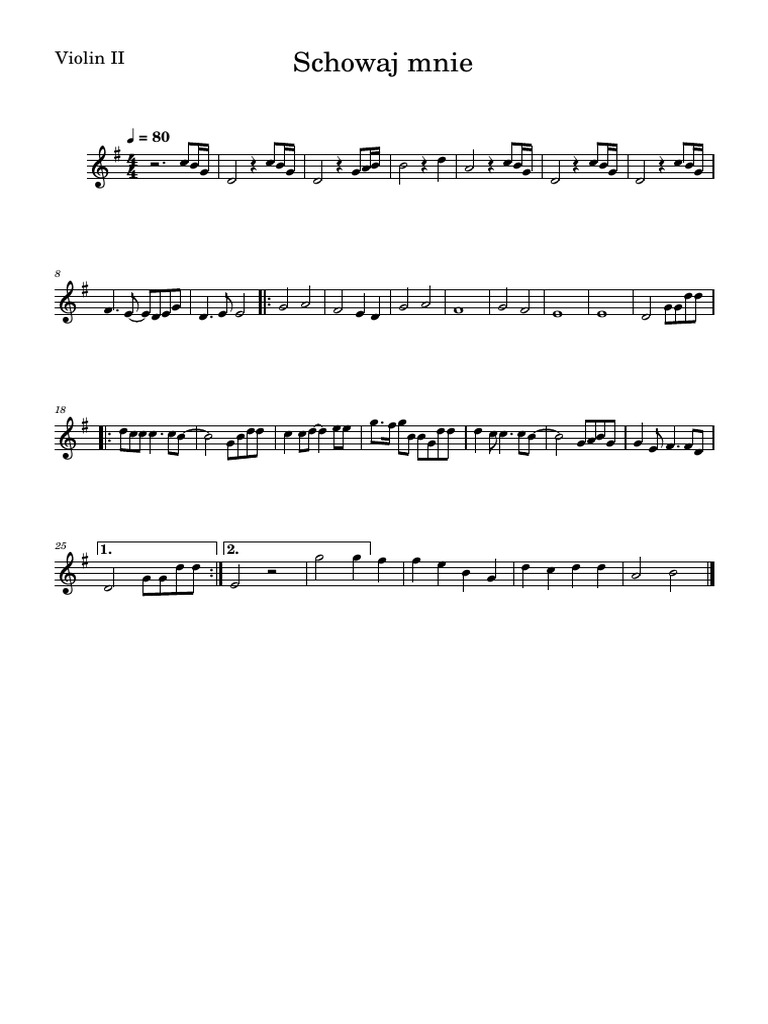 Violin II Sheet Music Analysis | PDF