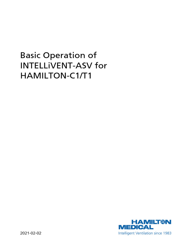 INTELLiVENT-ASV Operation Guide for HAMILTON-C1/T1 | PDF | Breathing ...