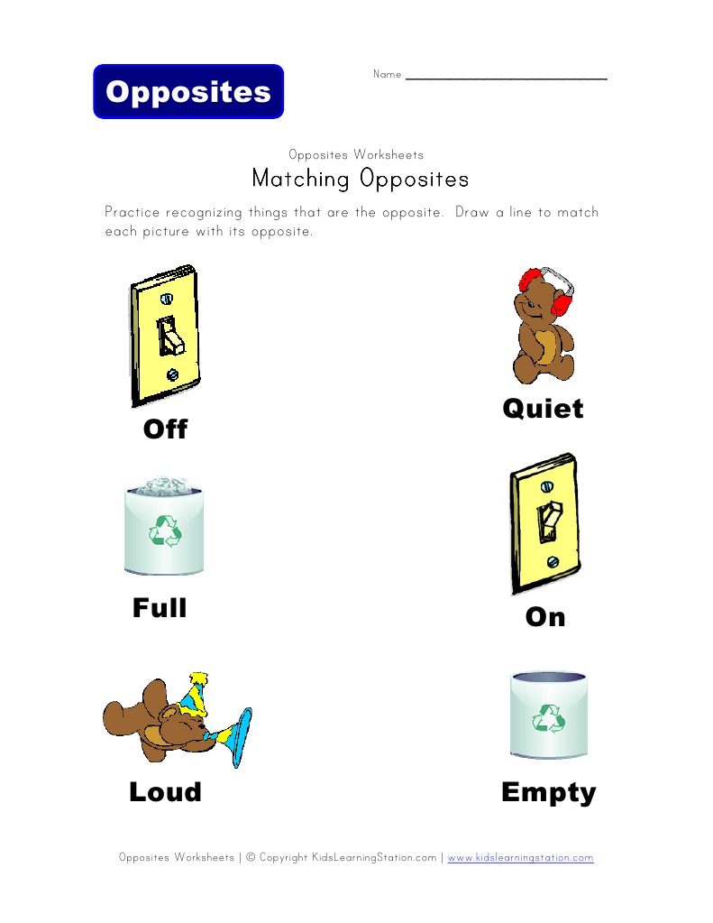 Matching Opposites 1 | PDF | Language Arts & Discipline