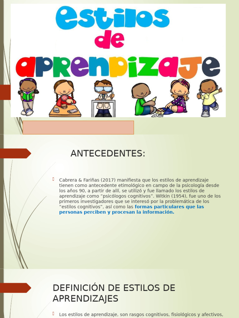 Estilos de Aprendizaje | PDF | Aprendizaje | Pensamiento
