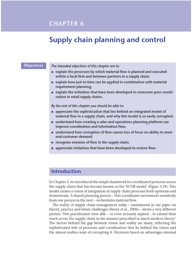 Supply Chain Planning and Control Insights | PDF | Supply Chain | Cakes