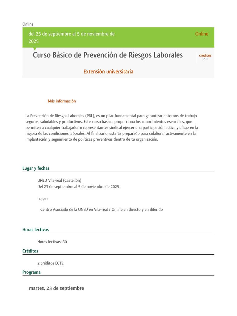 Curso Online de Prevención de Riesgos Laborales | PDF | Derecho laboral ...