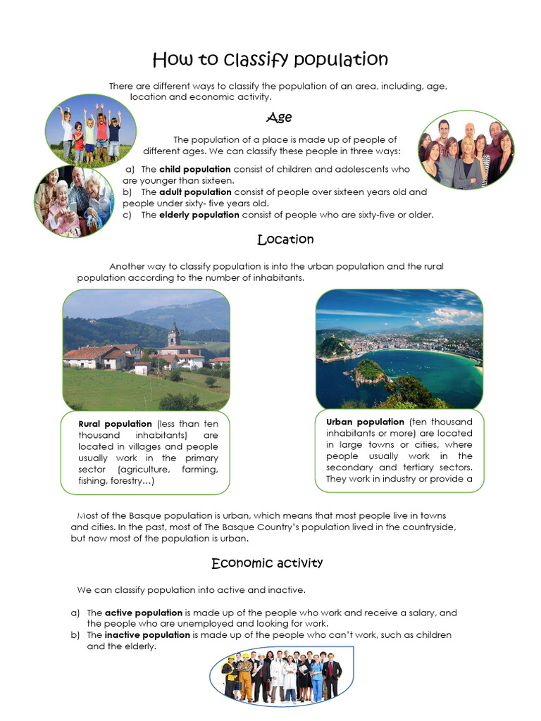 How To Classify Population | PDF