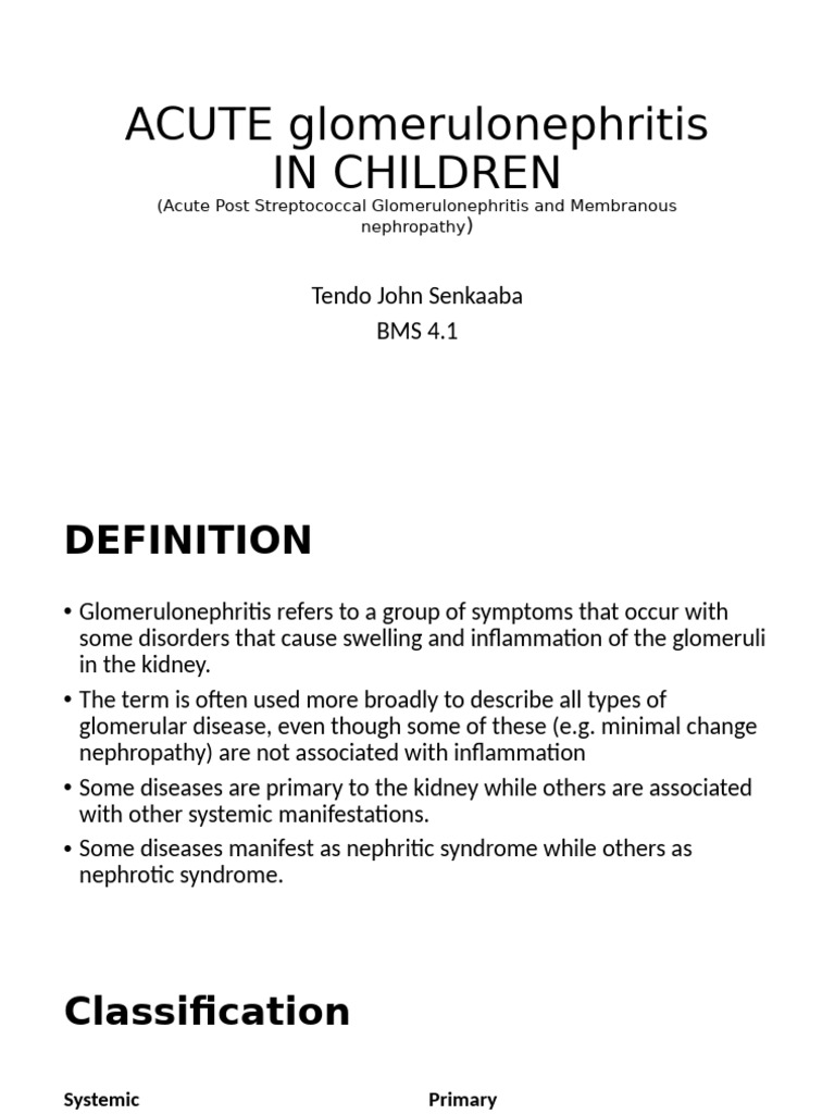 Acute Glomerulonephritis in Children | PDF | Human Diseases And ...
